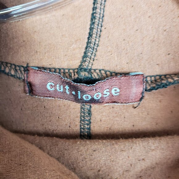 Cut Loose Boxy Sweater Funnel Neck Knit Pullover Tunic Brown Lagenlook O/S - Picture 3 of 11